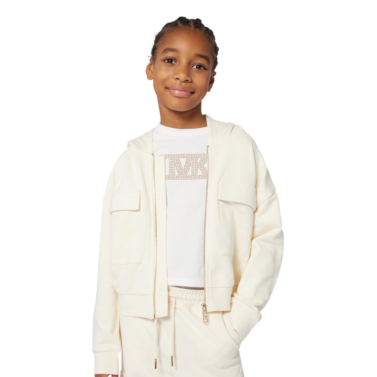 Cardigan à capuche riz, MICHAEL KORS