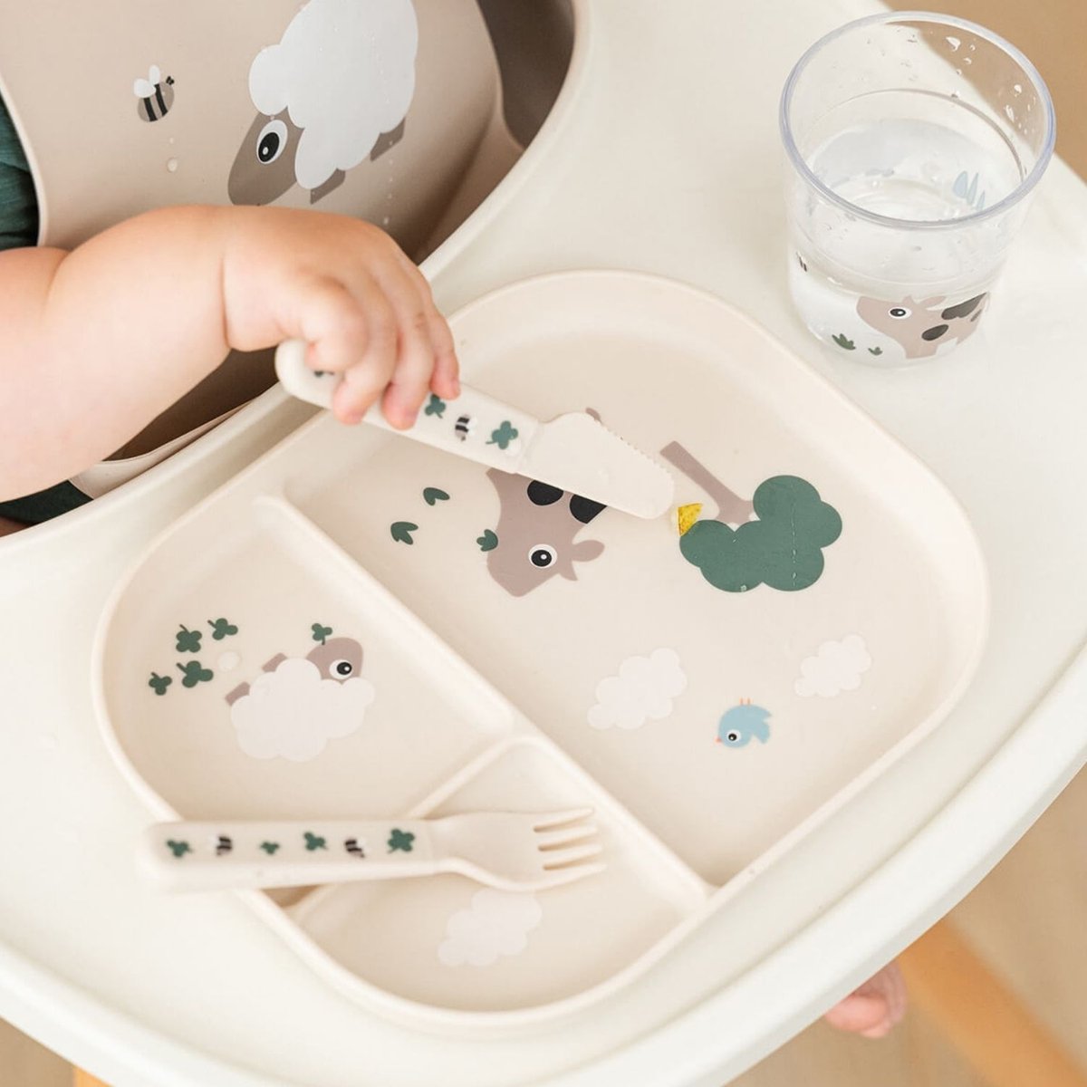 Set de 3 couverts Foodie Tiny farm sable, DONE BY DEER