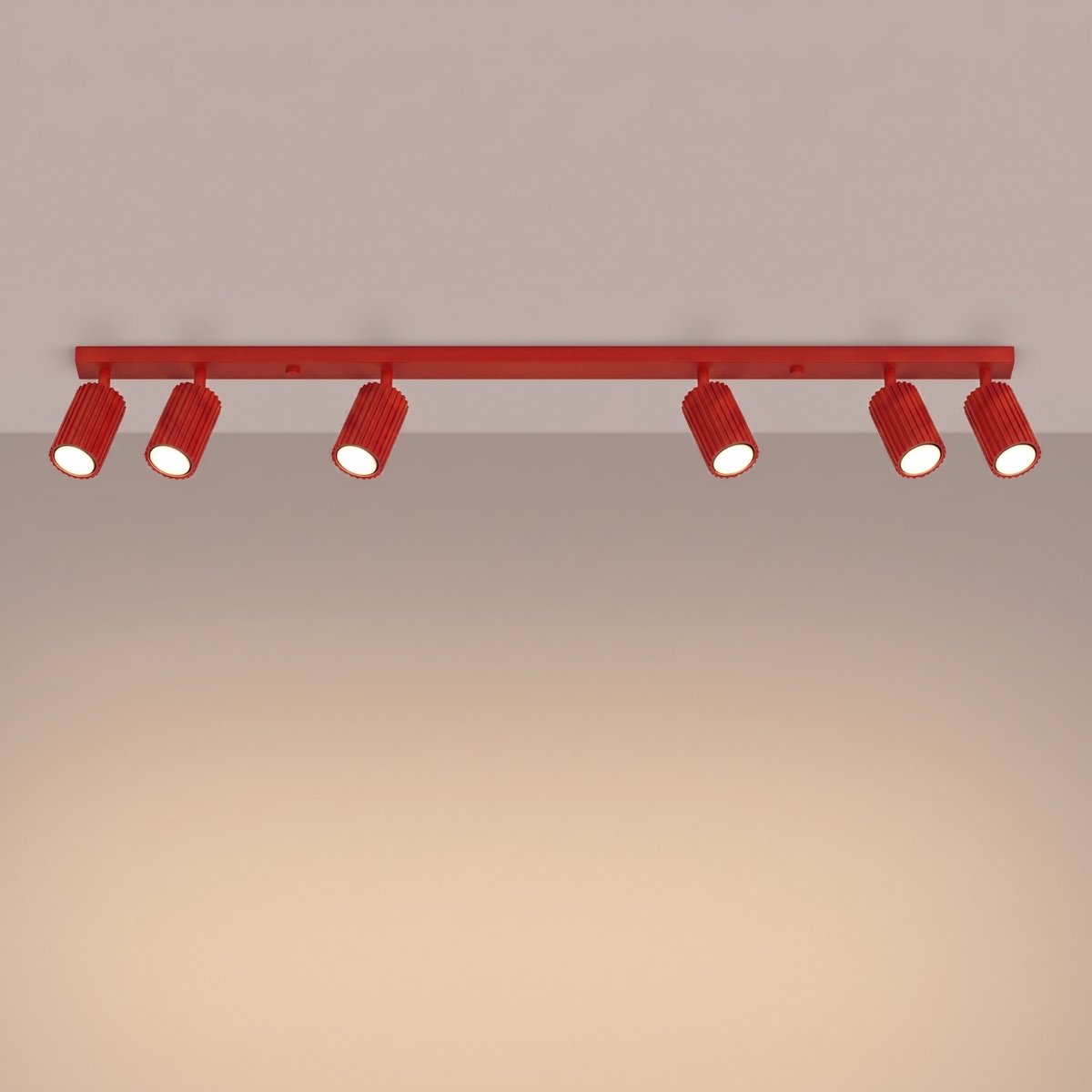 Plafonnier Aluminium Rouge GU10 6 Karbon rouge, EDEN