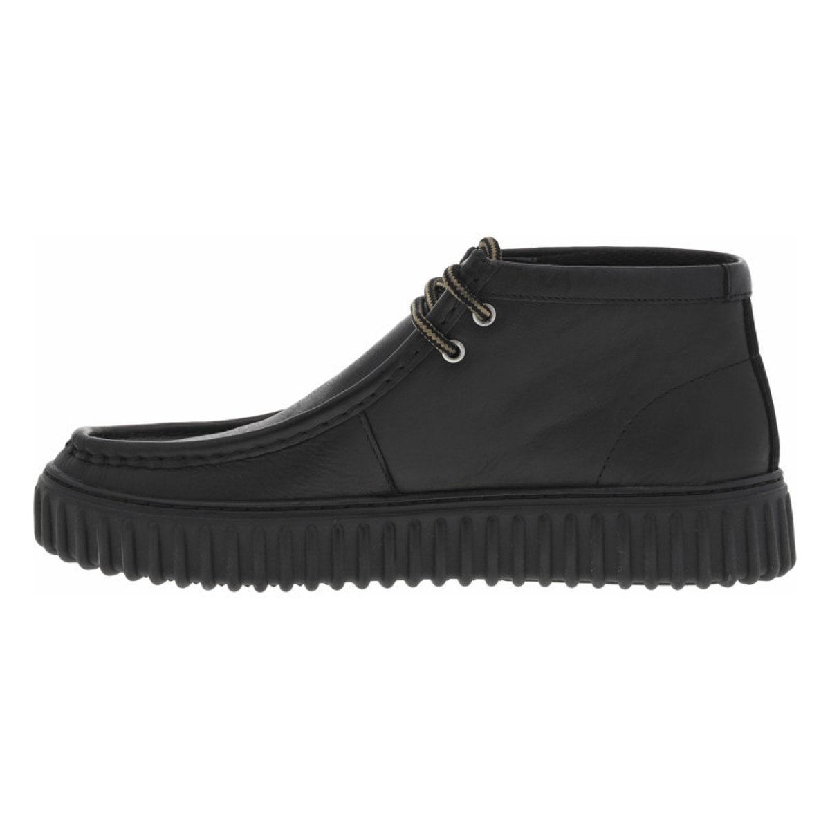 Bottines Clarks en cuir noires et à lacets ronds tressés noires, CLARKS