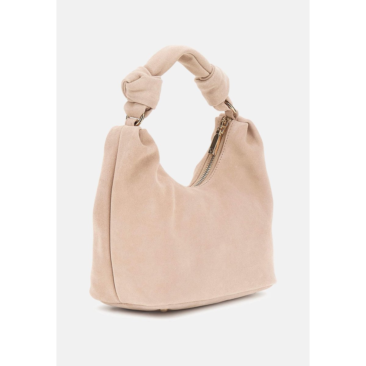 Mini Sac Hobo Isotta Cuir Véritable beige, GUESS