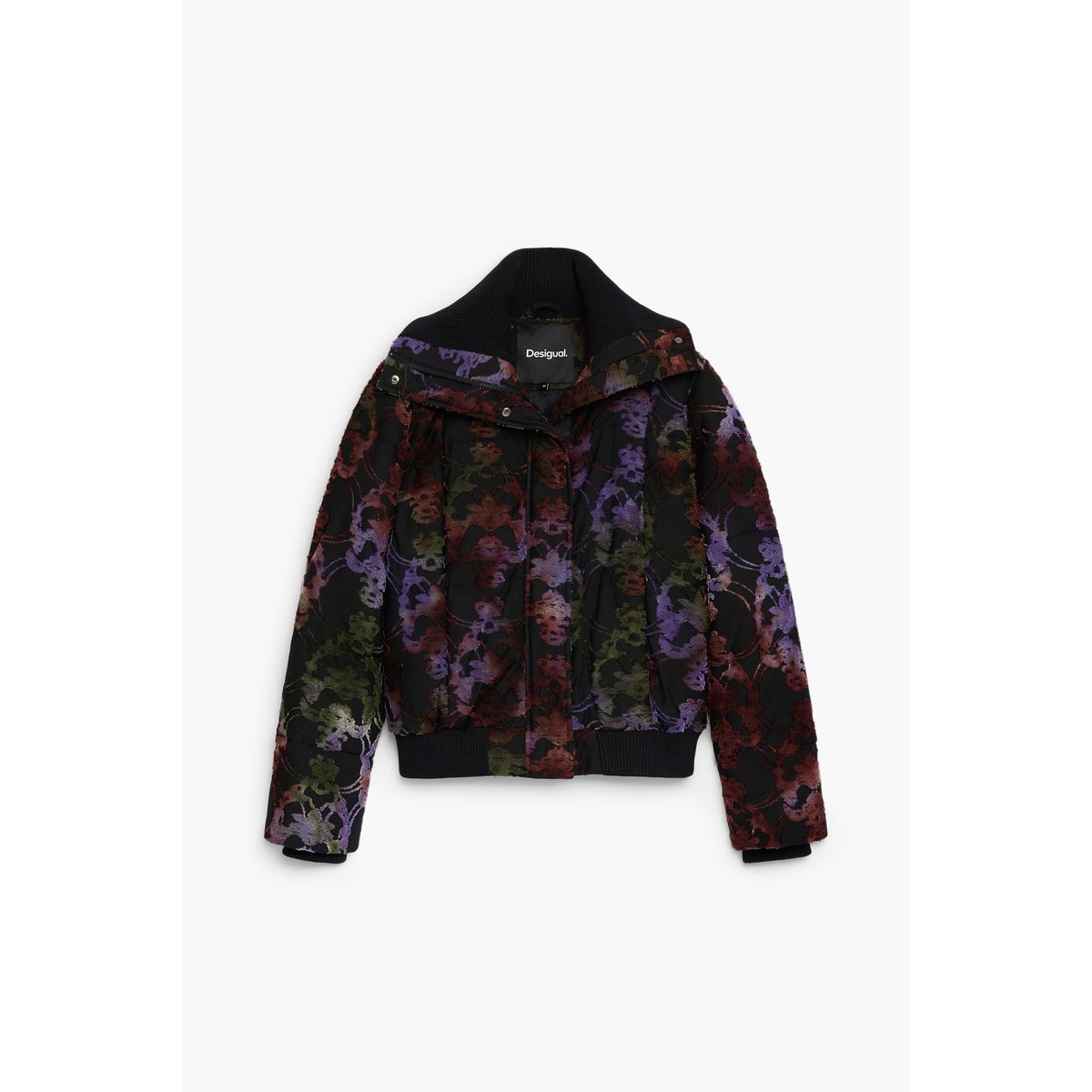 Manteau matelassé court noir, DESIGUAL