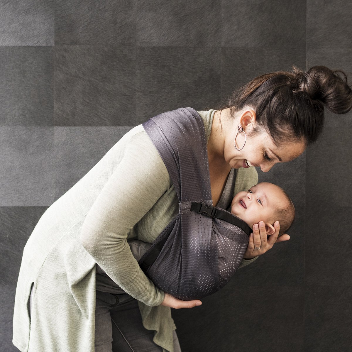 Porte bébé Mini Sling gris, MINIMONKEY