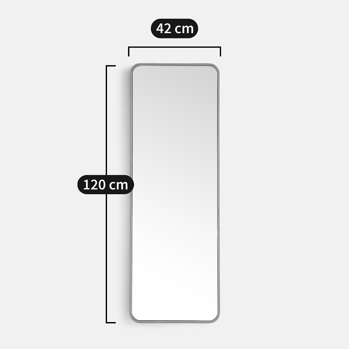 Miroir rectangulaire plaqué chêne 42x120 cm Iodus naturel, LA REDOUTE INTERIEURS
