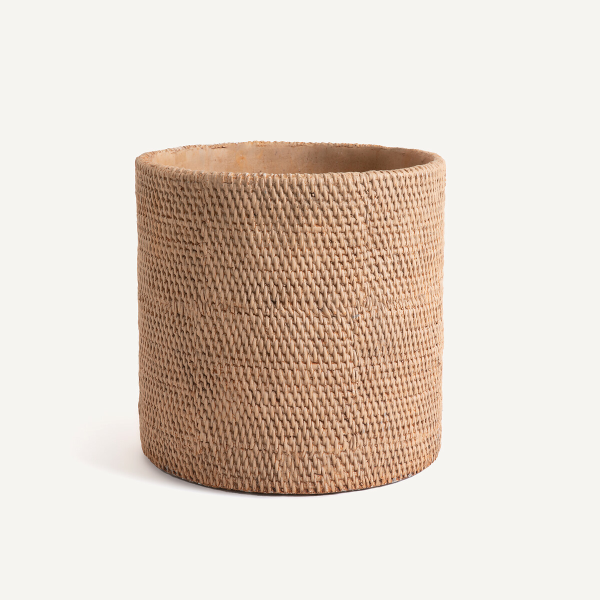 Cache-pot en grès H30 cm, Natte naturel, AM.PM