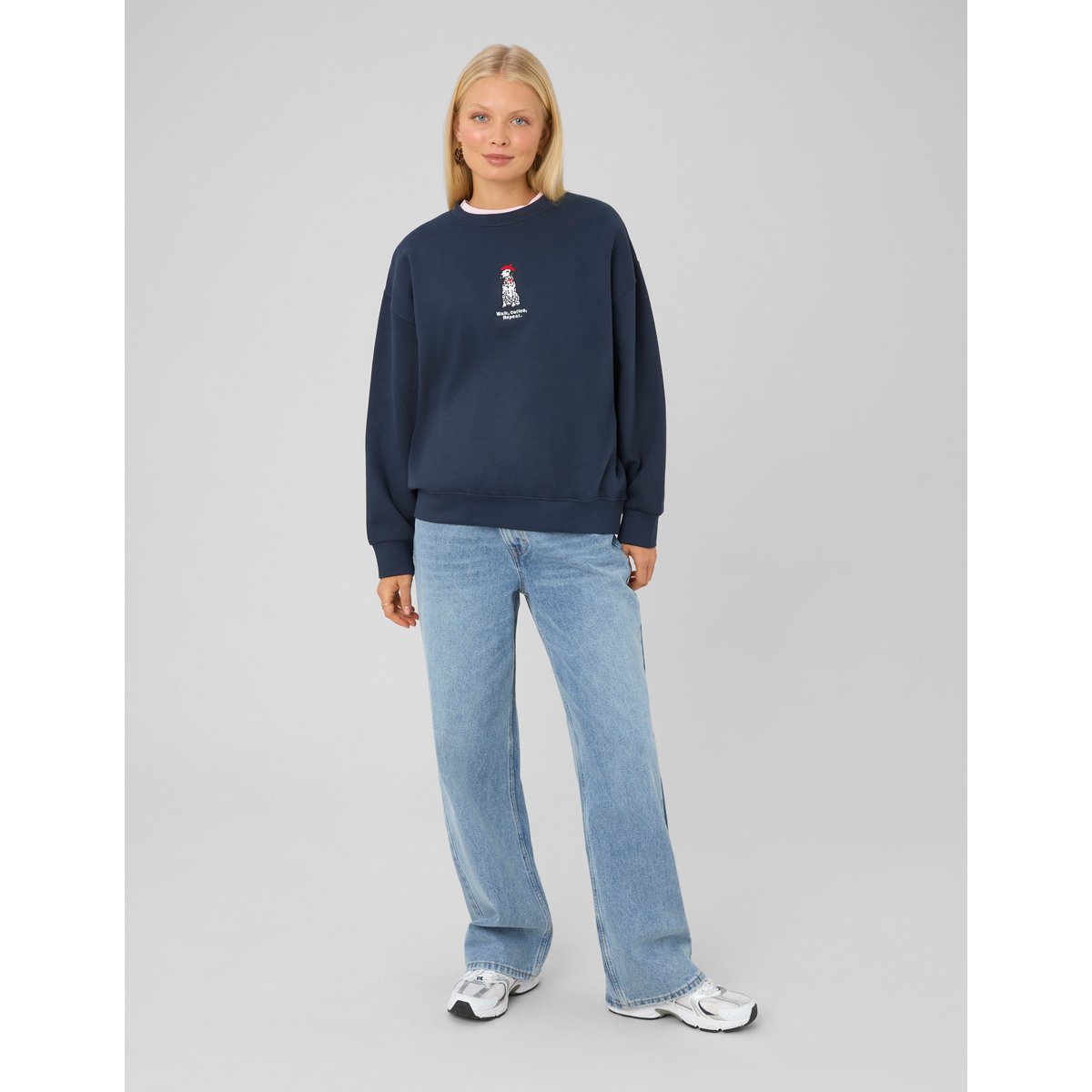 Sweat col rond bleu foncé, BZB