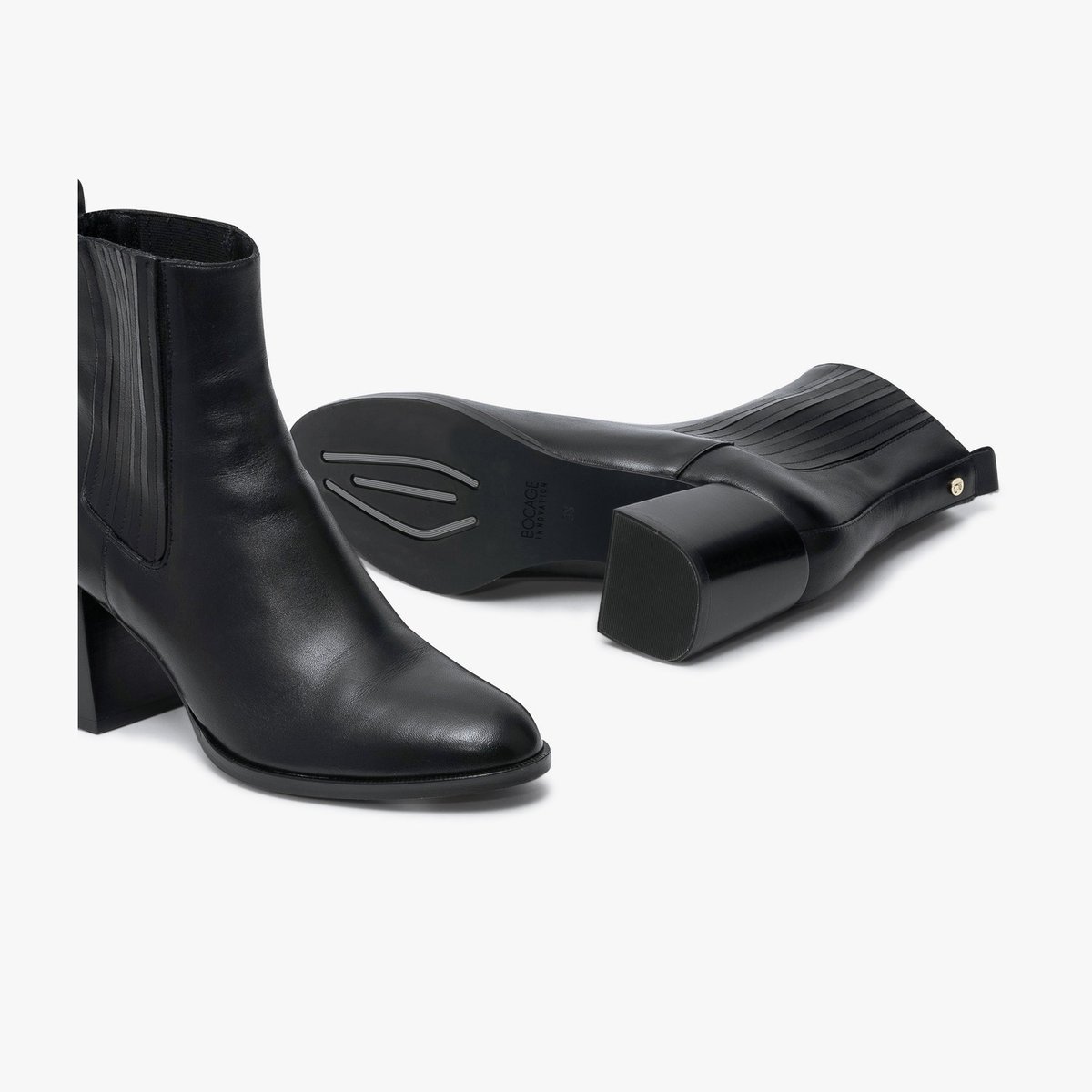 Boots À Talon en cuir MANON noir, BOCAGE