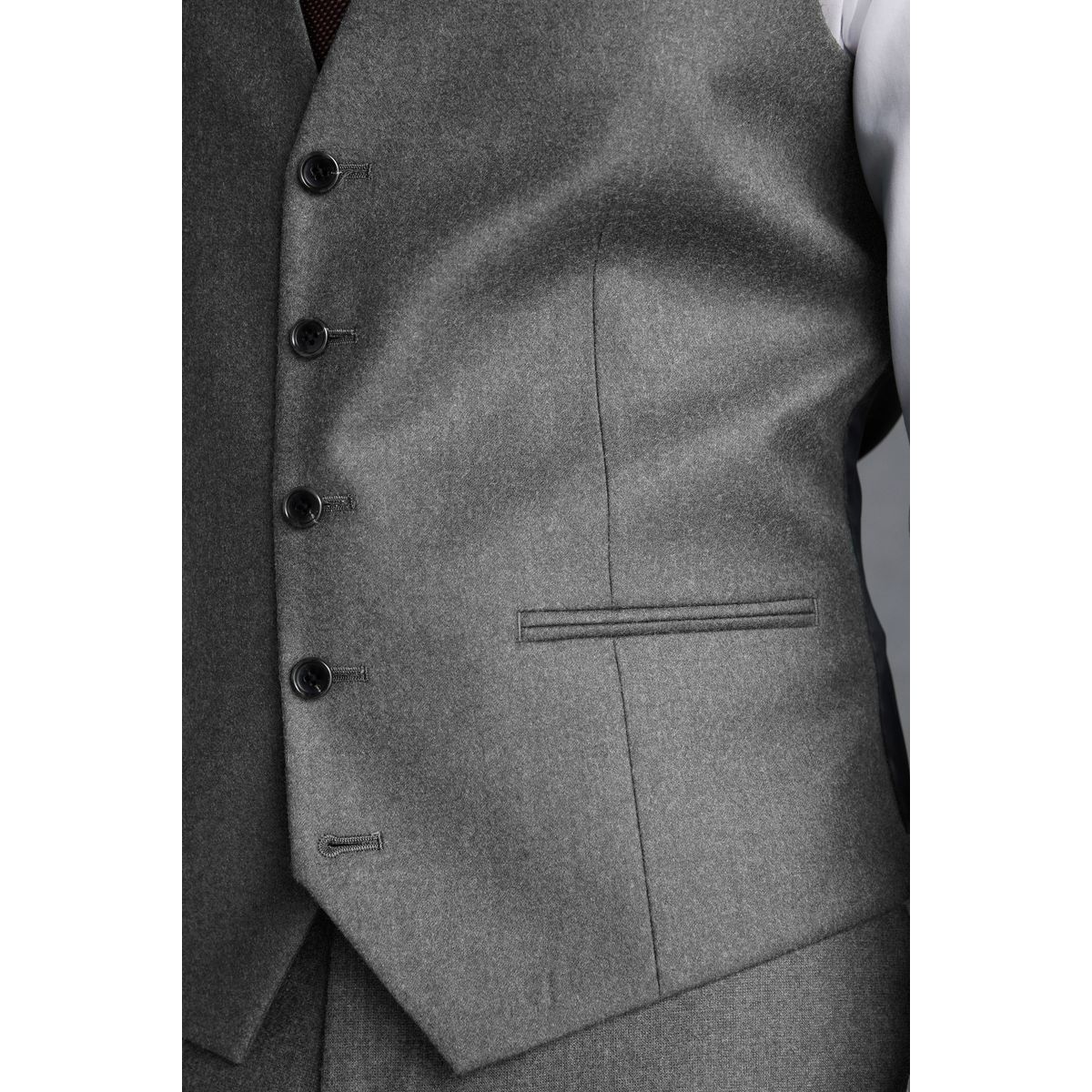 Gilet de costume zignone en flanelle texturée Signature gris, NEXT