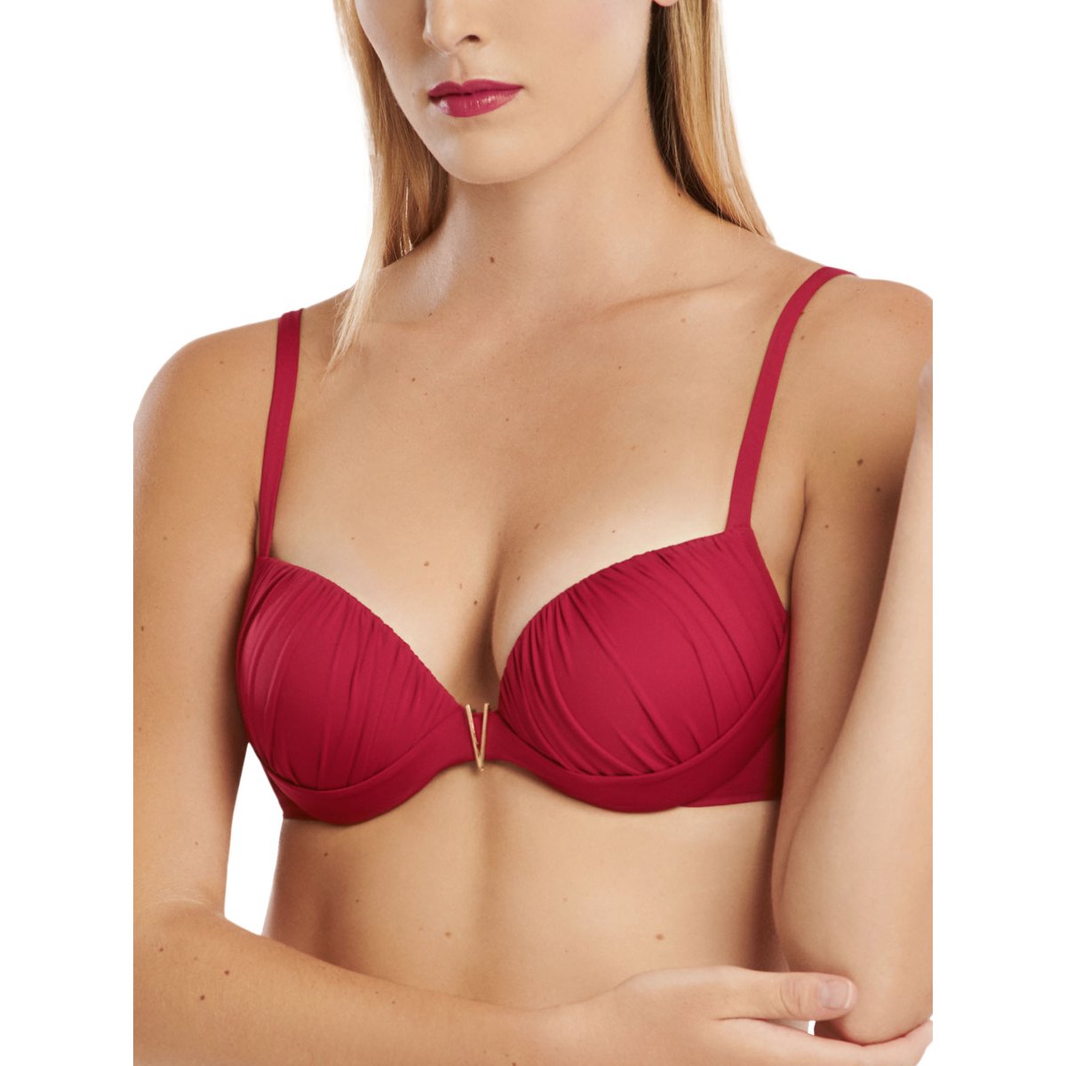 Haut maillot de bain push-up multipositions Isola Rossa rouge, LISCA