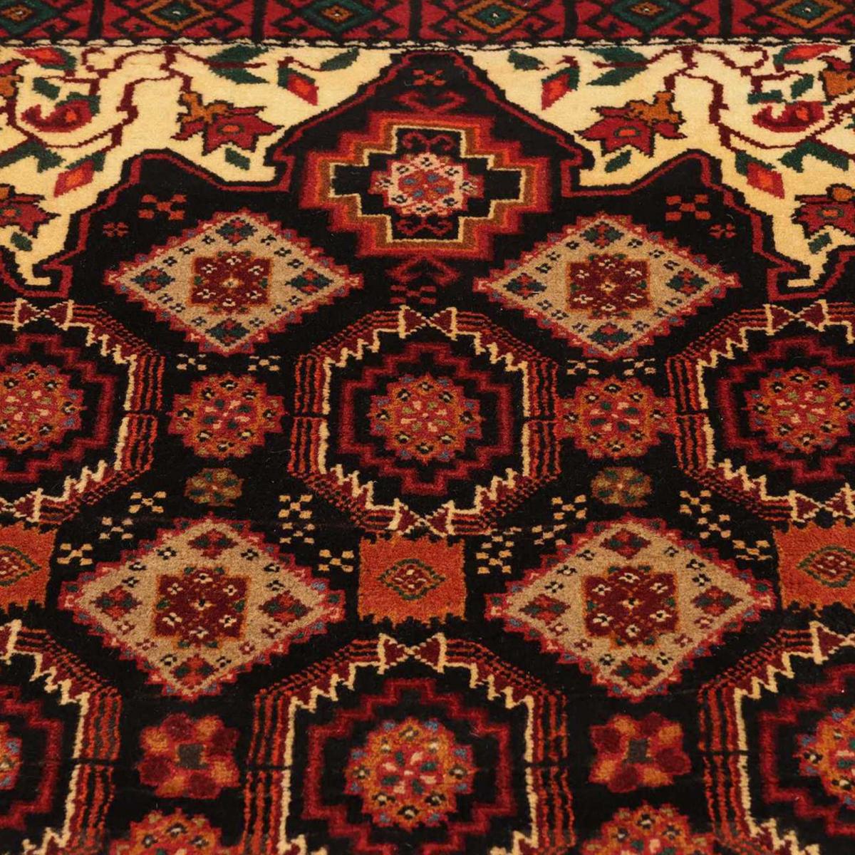 Tapis d'orient, motif oriental artisanal, noué main, BALUTSCH 4 multicolore, beige, bordeaux, UN AMOUR DE TAPIS