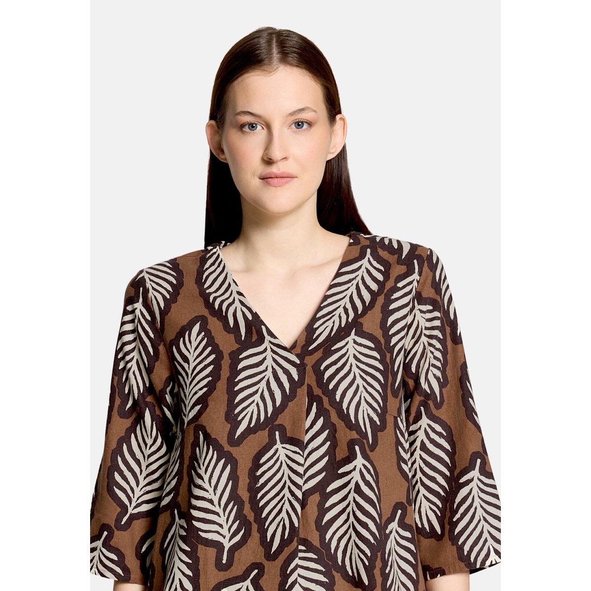Robe d'été à motifs blanc/marron, CARTOON