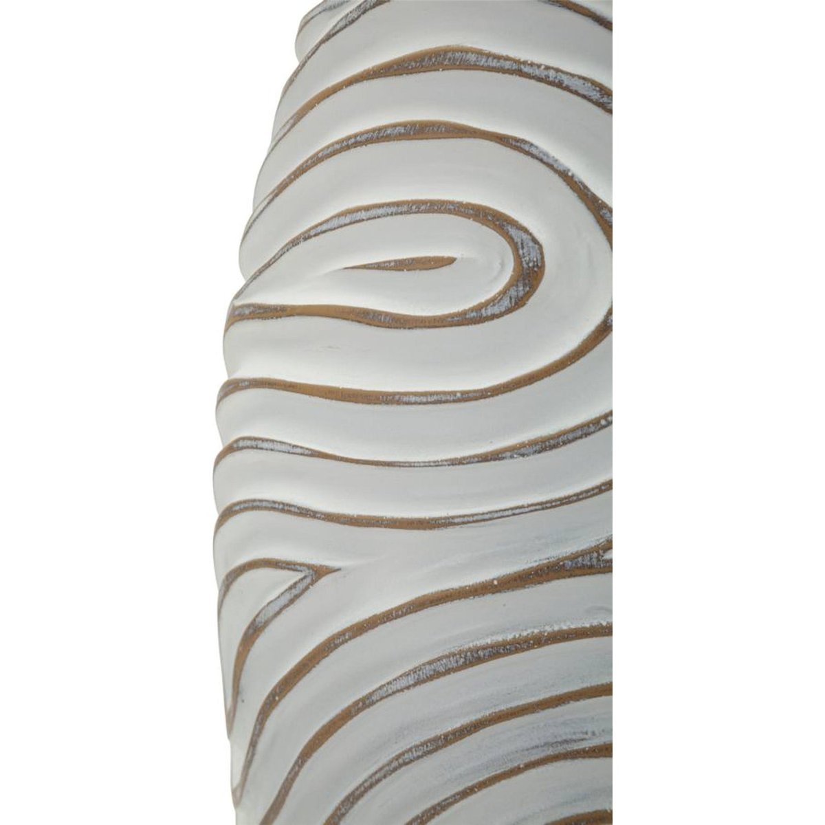 Vase haut relief spiralé sculptural MODERN blanc patiné, RECOLLECTION