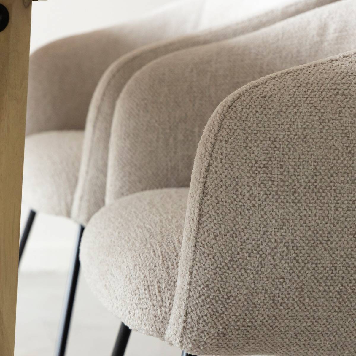 Chaise en tissu et métal SANDY blanc, MADE IN MEUBLES