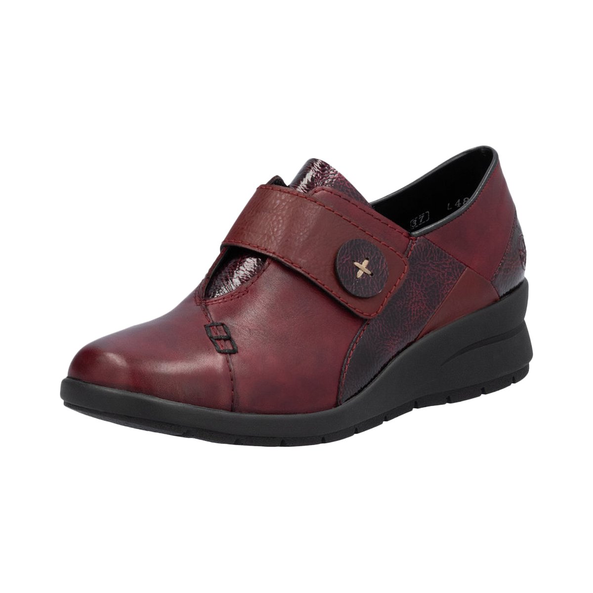 Basket Basse Cuir Cristallino rouge, RIEKER