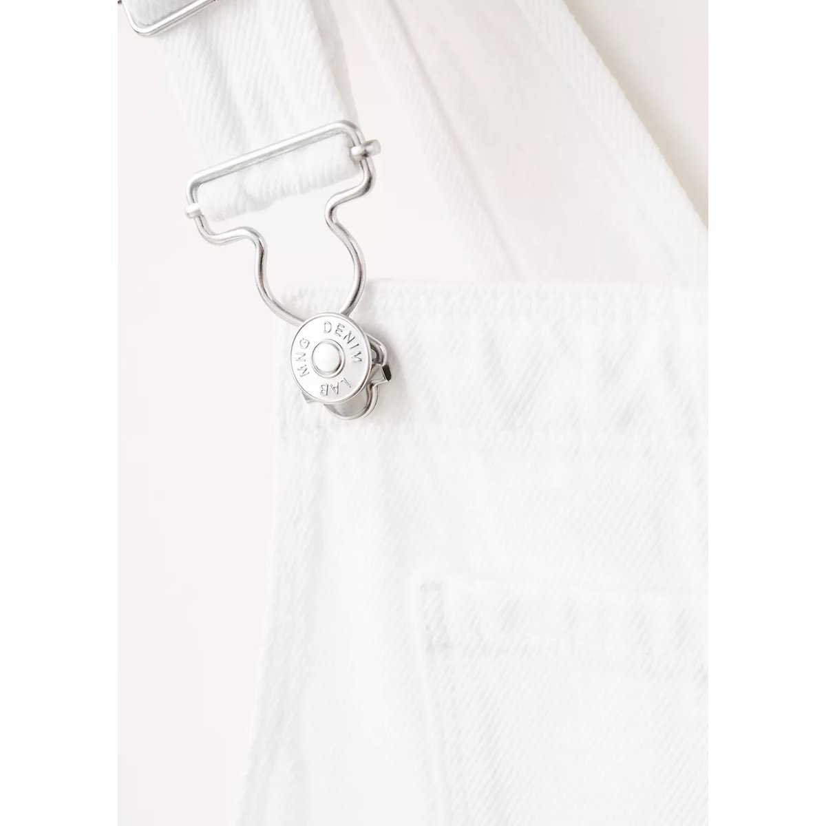 Salopette en jean avec poches blanc, MANGO BABY