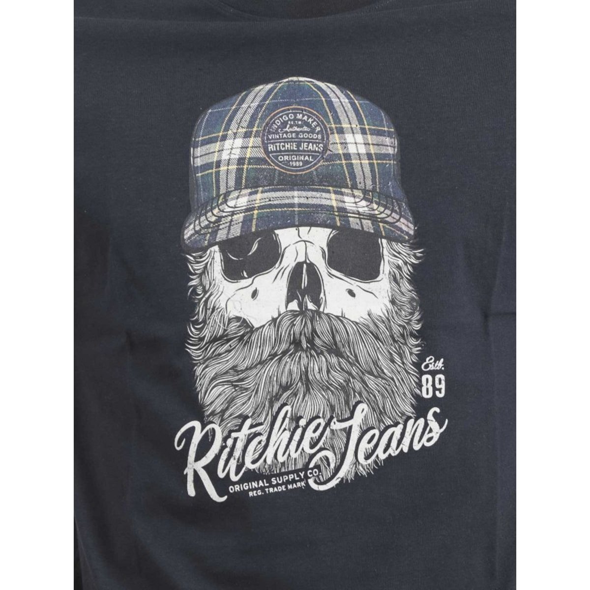 T-shirt Col Rond Pur Coton Jumax bleu marine, RITCHIE