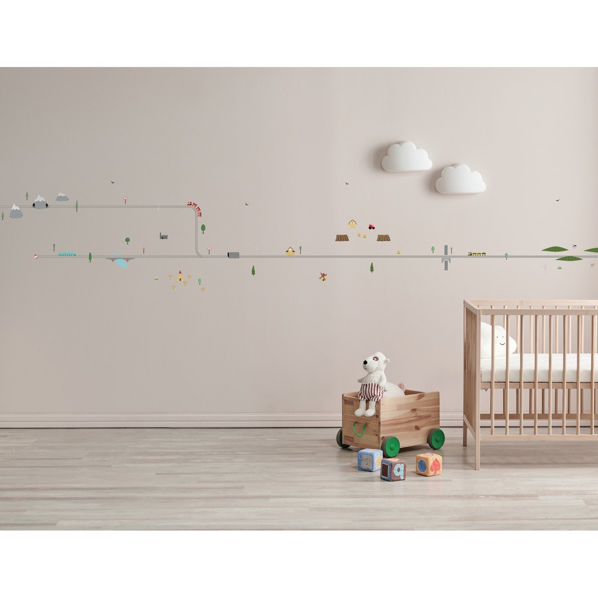 Sticker Mural Grande Frise Voyage en Train 6m multicolore, ARCHIV