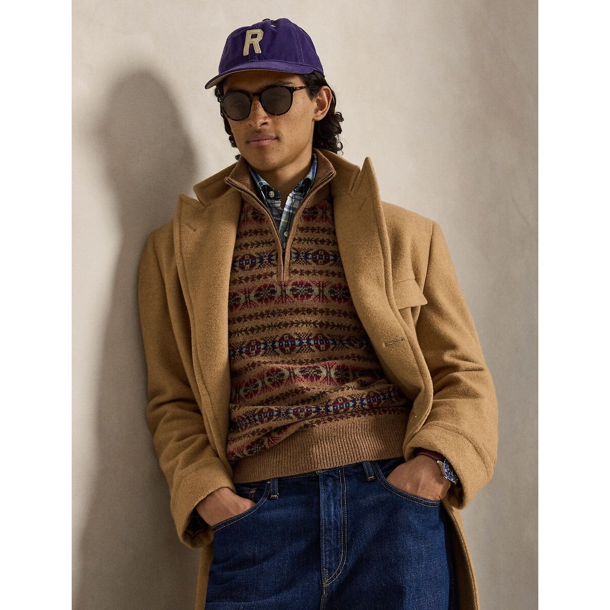 Pull camionneur, en laine marron, POLO RALPH LAUREN