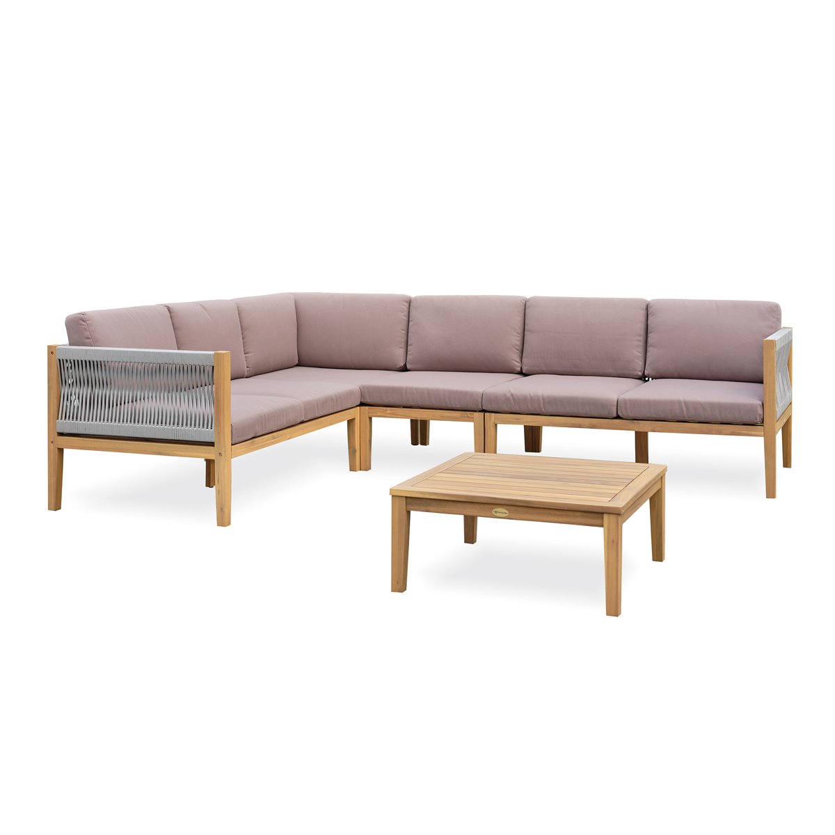 Salon de jardin d'angle 5 places JORDA marron, REMARQUABLE