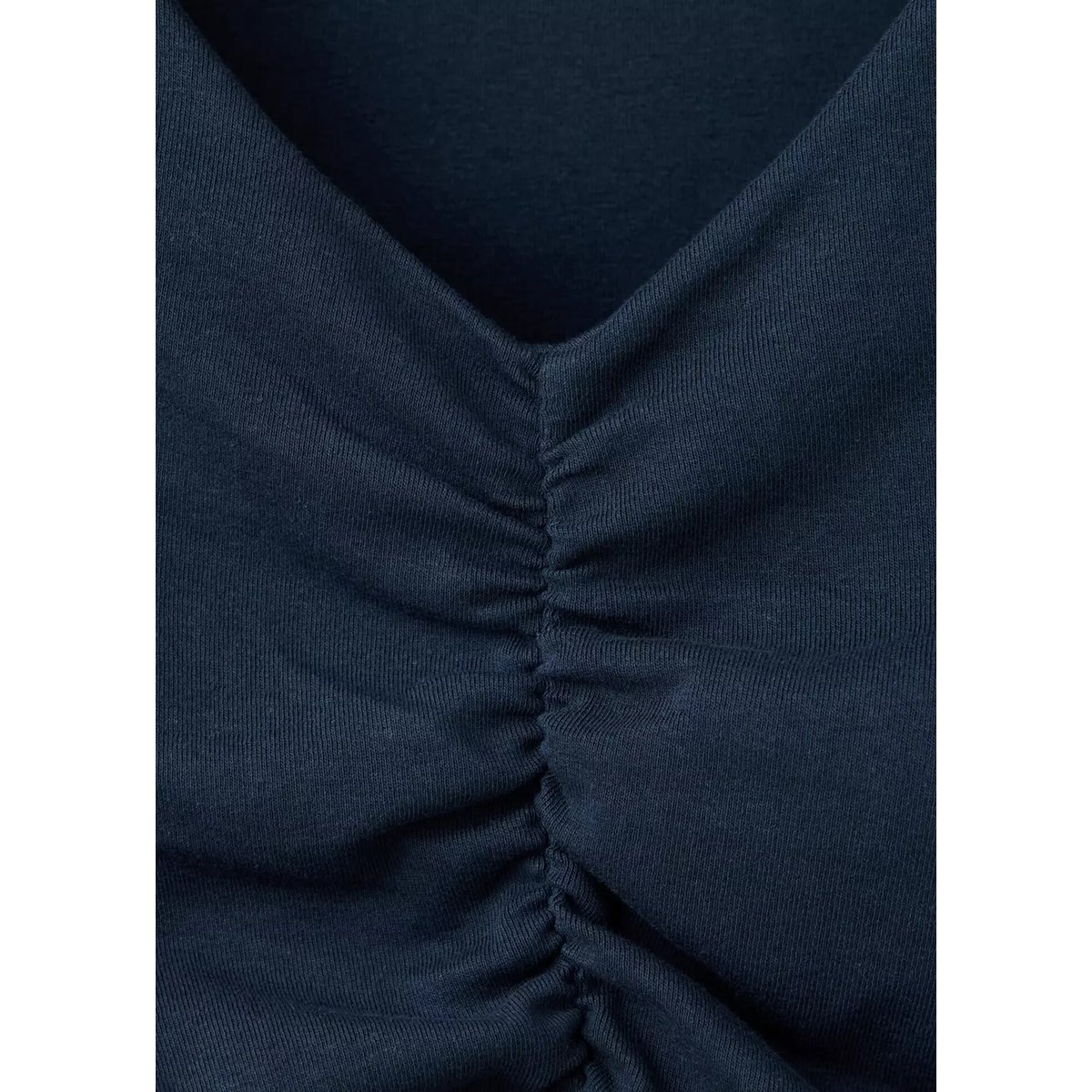 T-shirt coton drapé bleu marine, MANGO TEEN