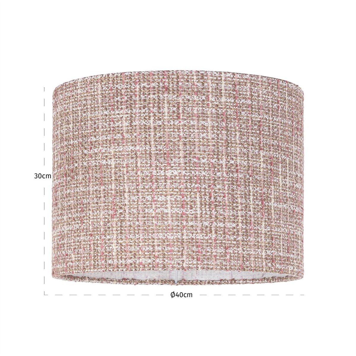 Abat-jour rond en tissu tissé rose texturé tendance, RECOLLECTION