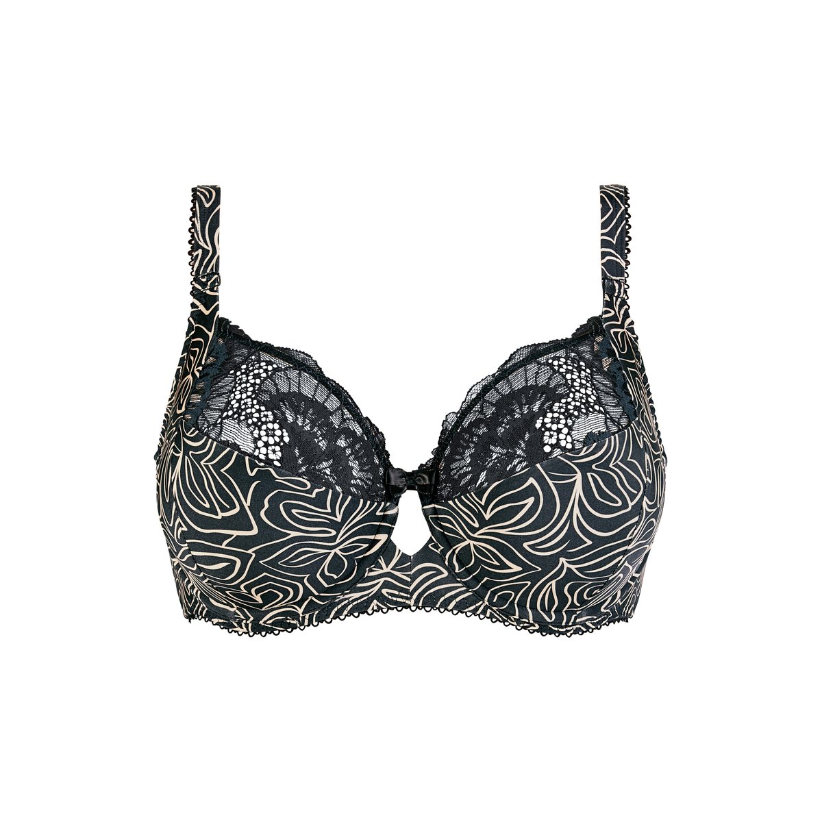 Soutien-gorge HÉLÈNE imprimé graphique anthracite, SANS COMPLEXE
