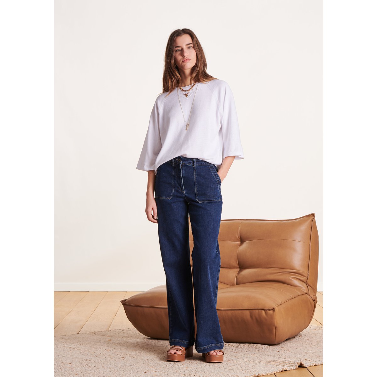 Pull oversize à manches 3/4 blanc, LA FEE MARABOUTEE