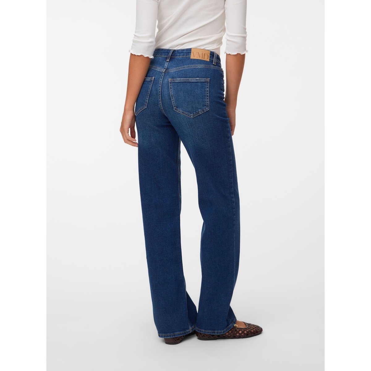 Jean À Coupe Large dark blue denim, VERO MODA