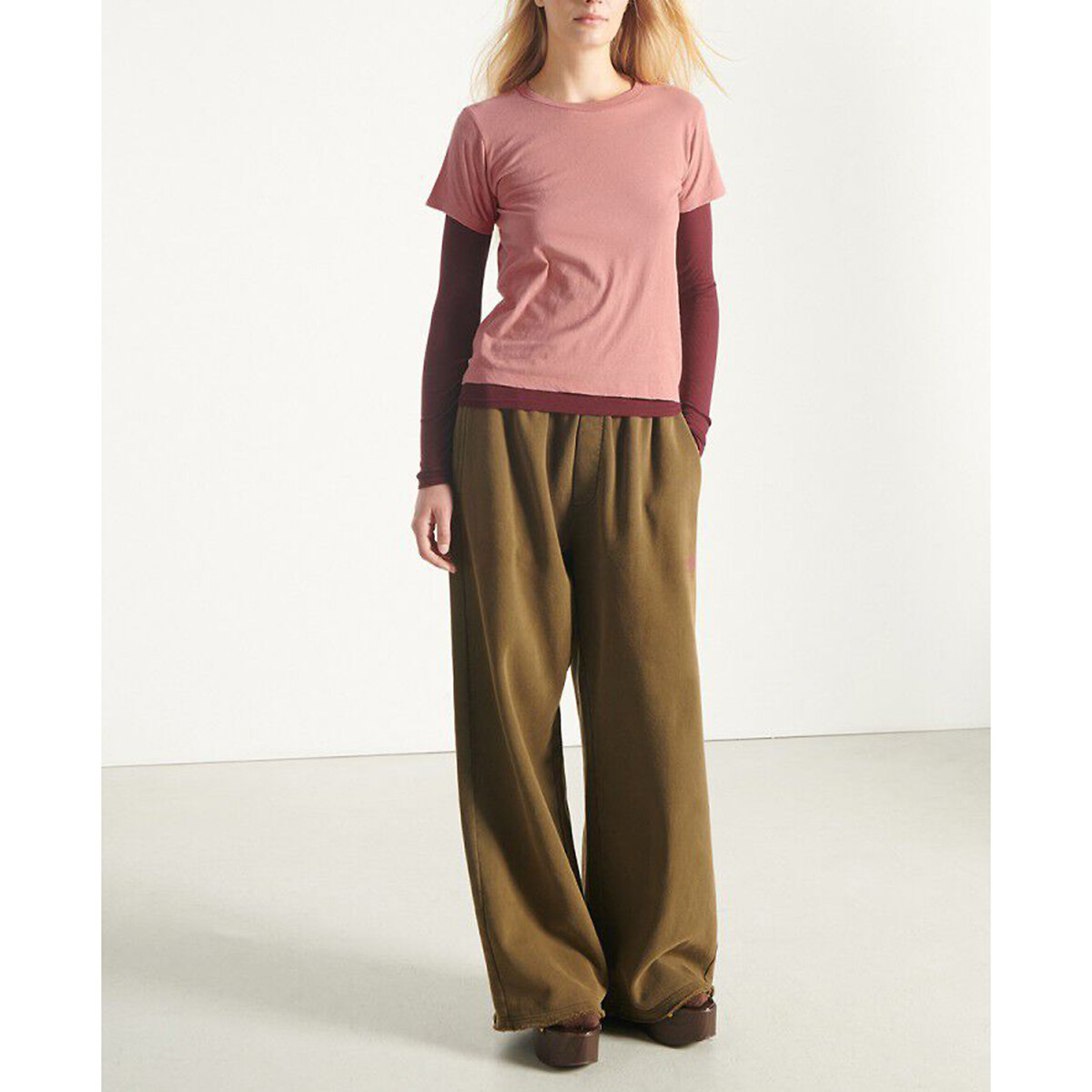 Gamipy Crew Neck T-Shirt with Short Sleeves dusty pink, AMERICAN VINTAGE