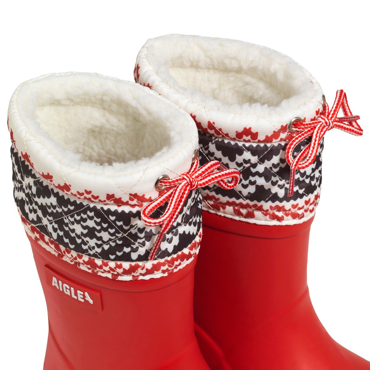Bottes de pluie fourrées imprimé GIBOULEE PT rouge, AIGLE