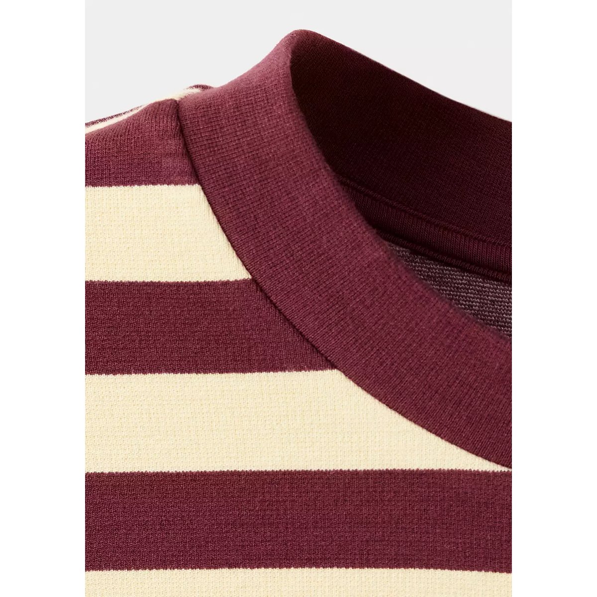 T-shirt manches courtes rayures grenat, MANGO