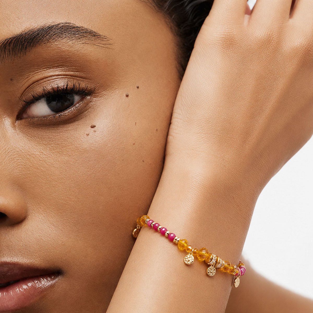 Bracelet perles et pampilles TSARYN grenat, HIPANEMA