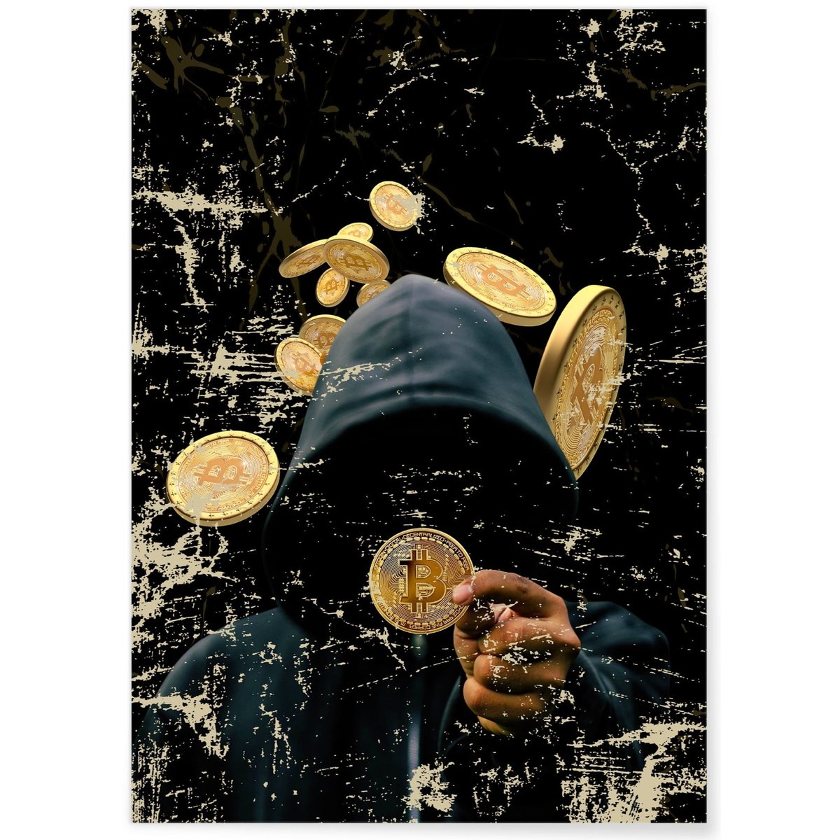 Affiche Motivation Cryptomonnaie blanc, L'AFFICHERIE