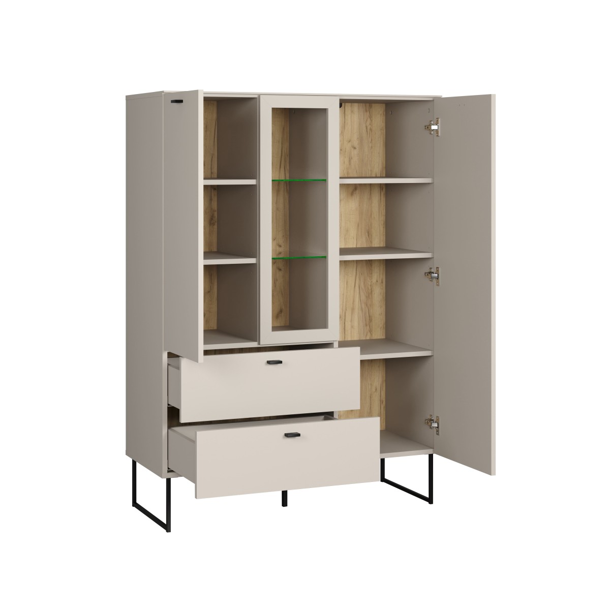 Buffet haut 2 portes, 2 tiroirs - VELA cashmere, CALICOSY
