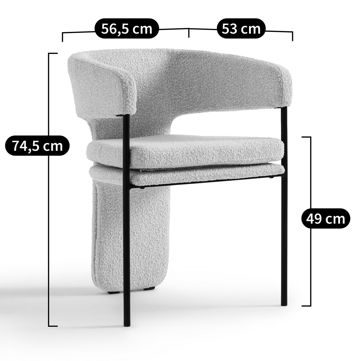 Poltrona da tavolo in bouclè, Palazzo beige écru, LA REDOUTE INTERIEURS