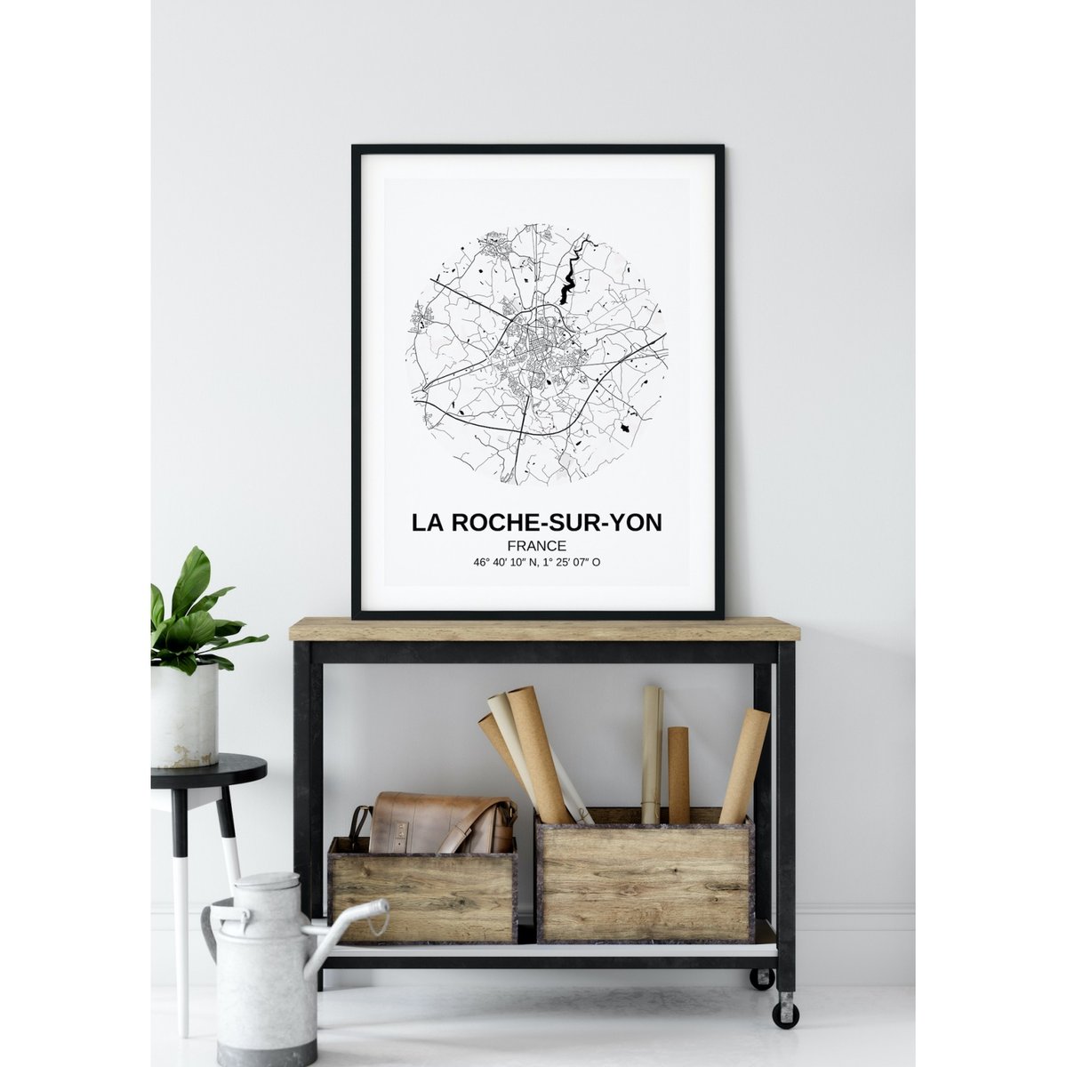 Affiche Carte La Roche-sur-Yon blanc, L'AFFICHERIE