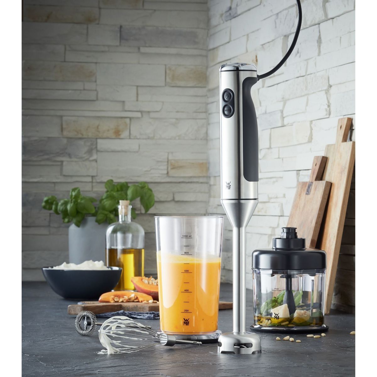 Mixeur LINEO Pied Mixeur 4 en 1 acier brossã© inoxydable, WMF