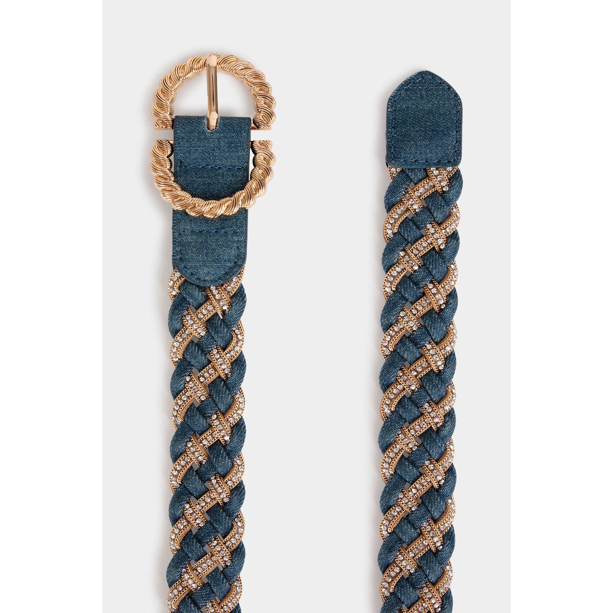 Ceinture en jean tressée jean, MORGAN