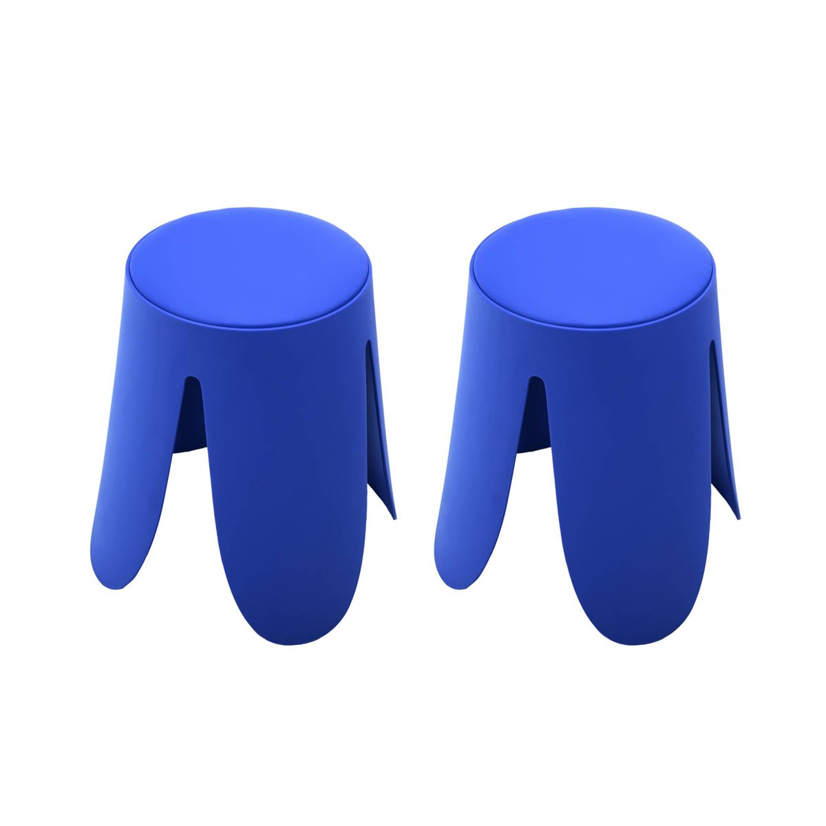 Tabouret empilable simili cuir (lot de 2) NIKI bleu, SWEEEK