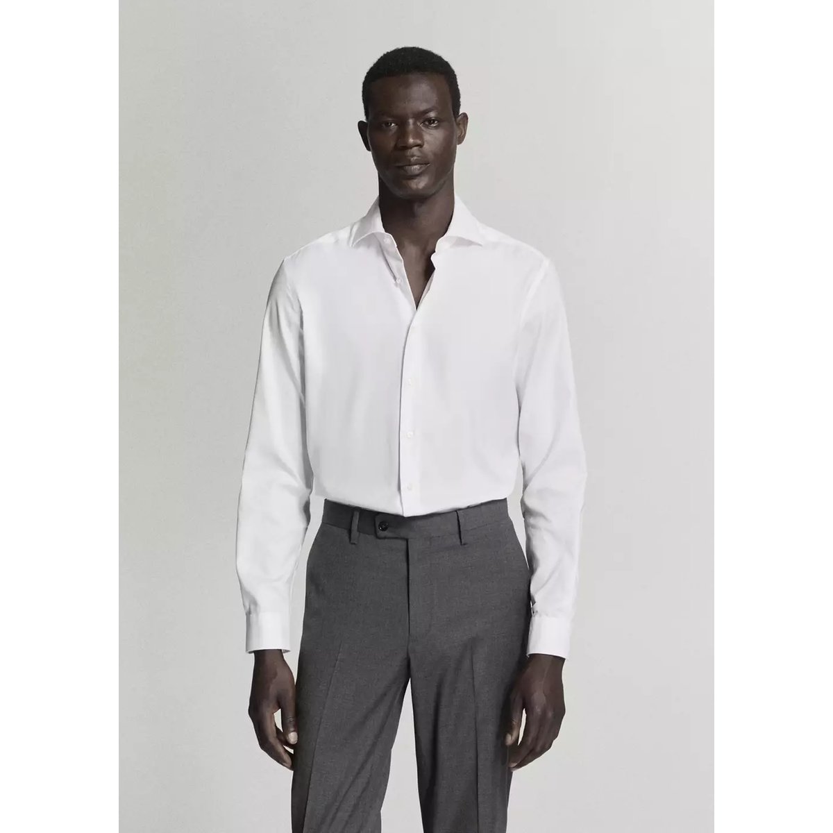 Chemise costume slim fit 100 % coton blanc, MANGO MAN
