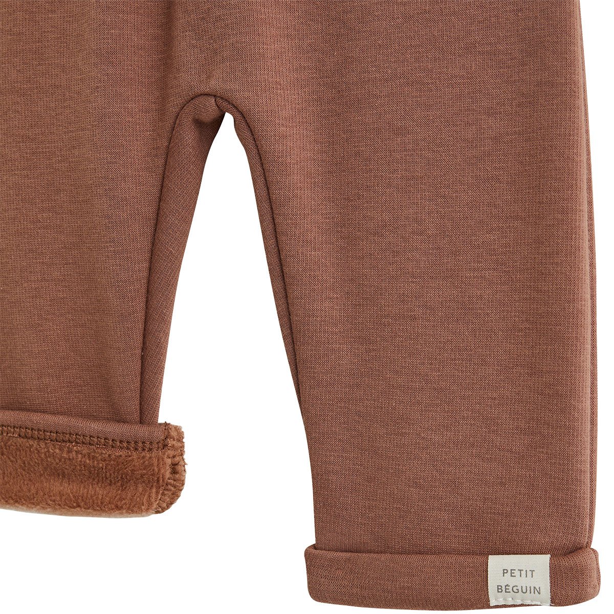 Lot de 2 sarouels bébé en molleton ultra chaud marron, PETIT BEGUIN