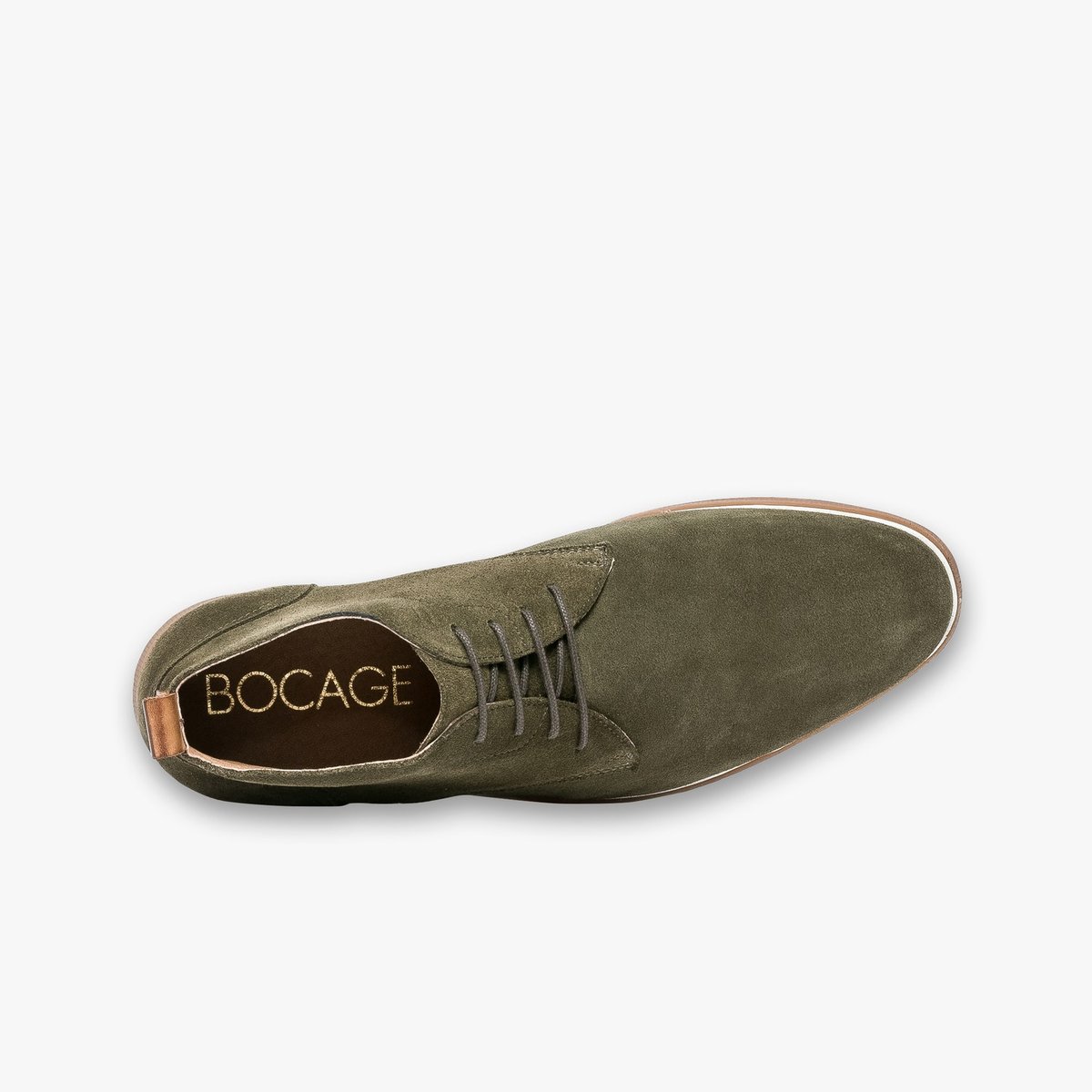 Boots À Talon en cuir ARMEL vert kaki, BOCAGE