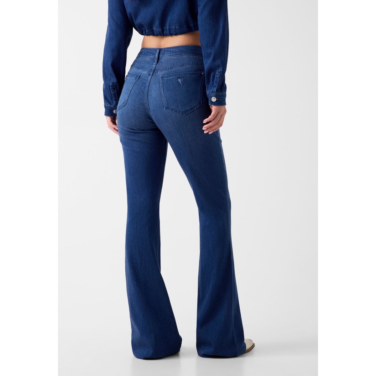 Jean Taille Mi-Haute Flare bleu, GUESS