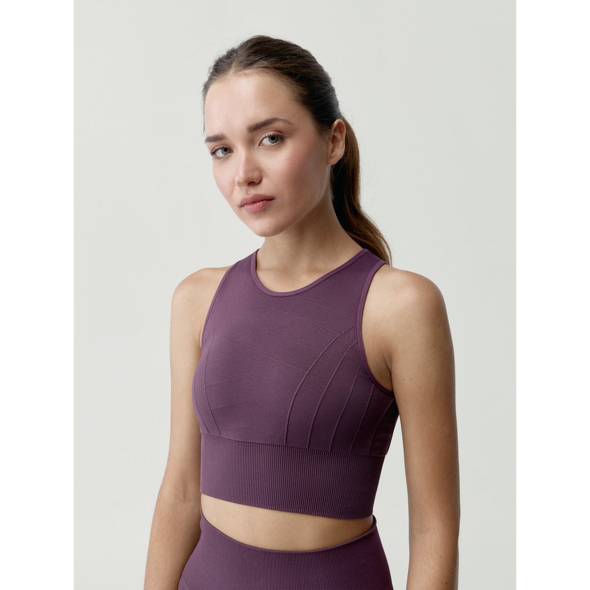 Brassière de sport femme Hanna maintien moyen bretelles bordeaux intense, BORN