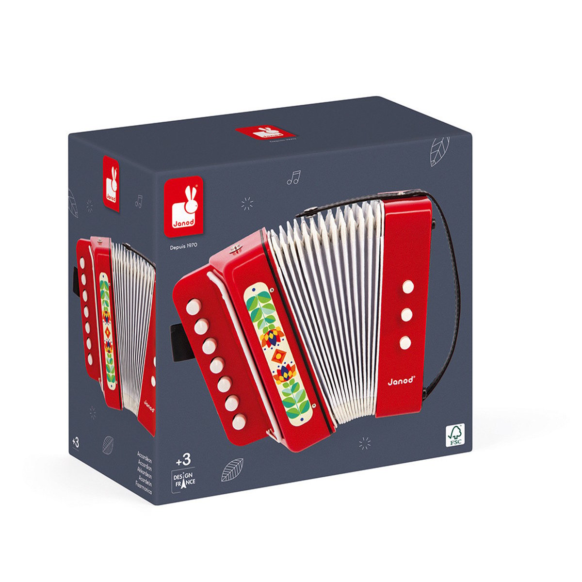 Accordéon Gioia rouge, blanc, JANOD