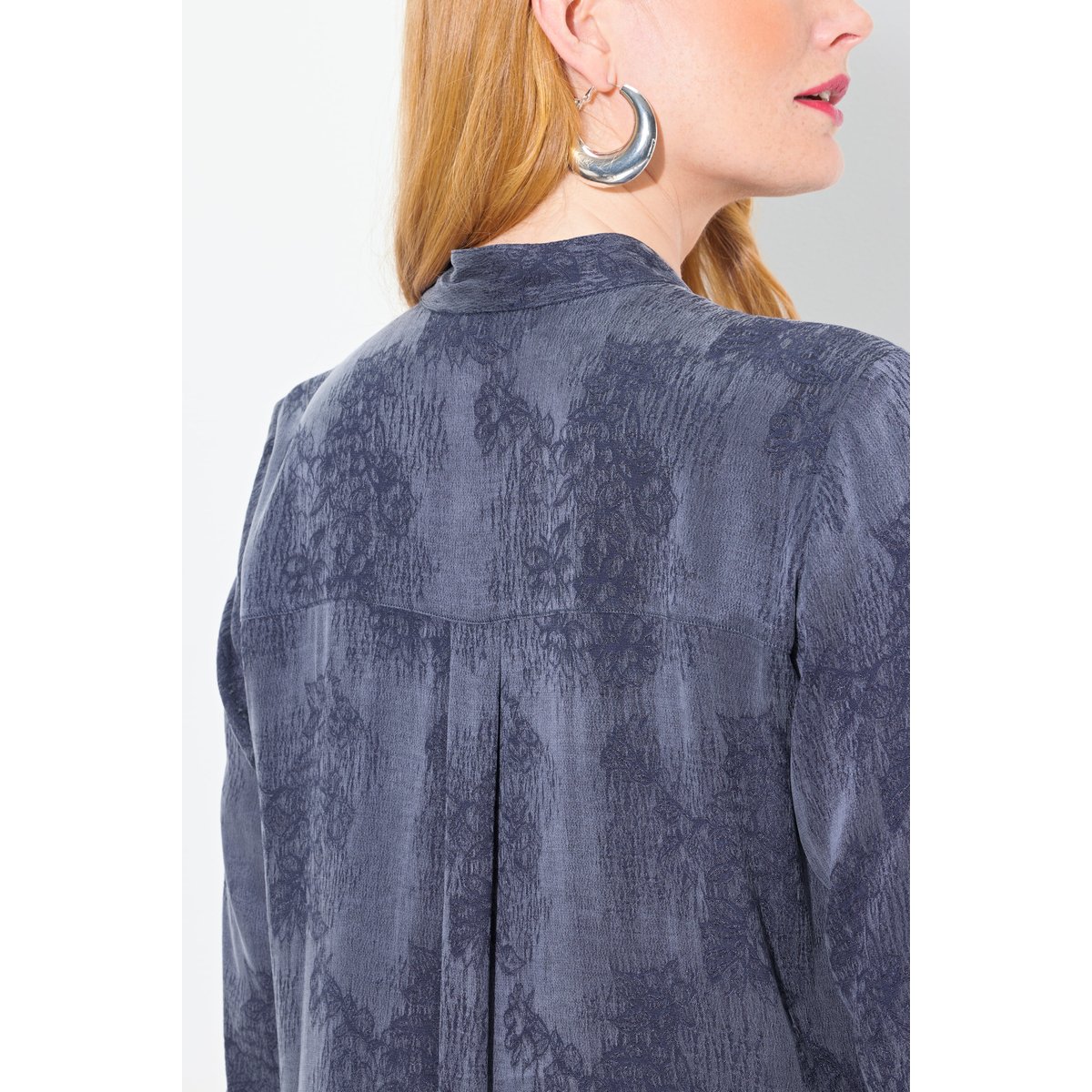 Robe en Lyocell, col montant marine, ULLA POPKEN