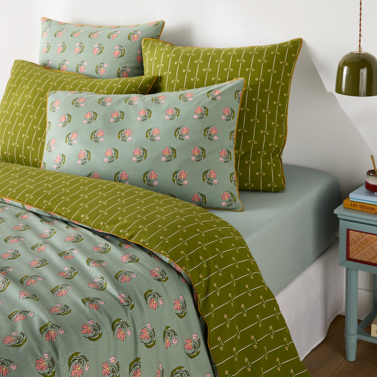Housse de couette en coton lavé, imprimé fleurs, INA imprimé, LA REDOUTE INTERIEURS