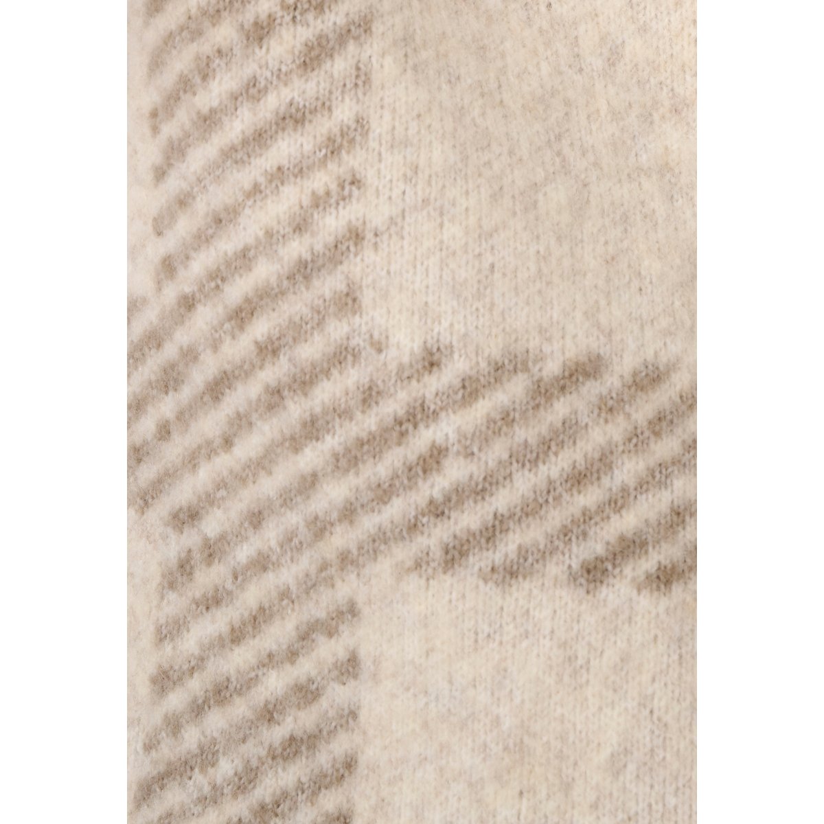 Gilet zippé maille jacquard Thermolactyl marron taupe carreaux, DAMART
