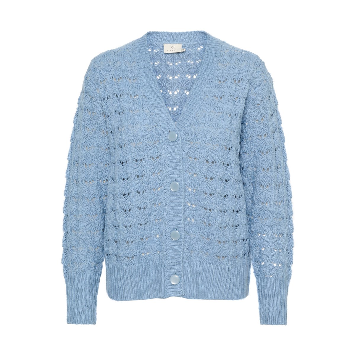 Knitted cardigan bleu faded denim, KAFFE