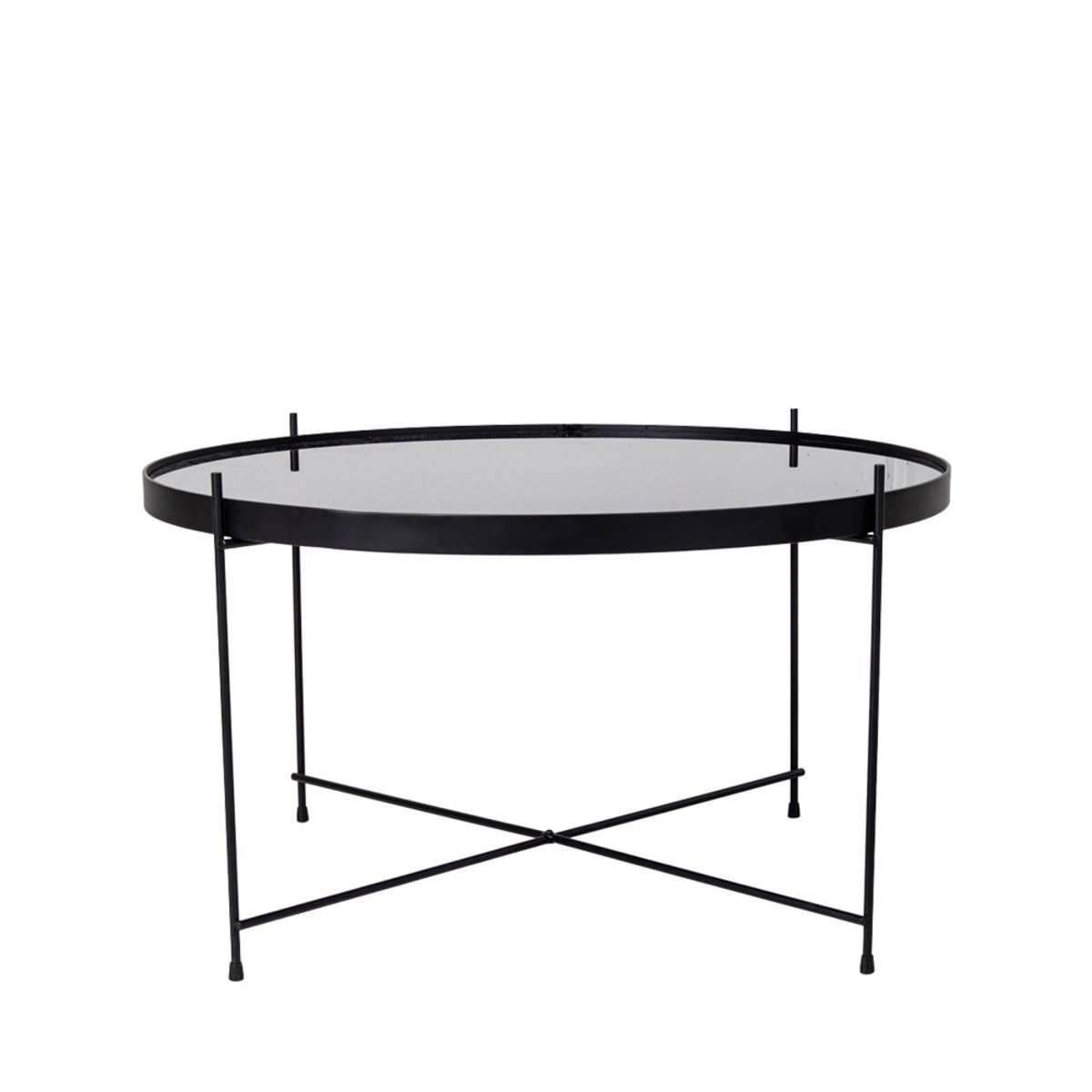 Table basse en verre et métal 70xh40cm- VENEZIA noir, HOUSE NORDIC